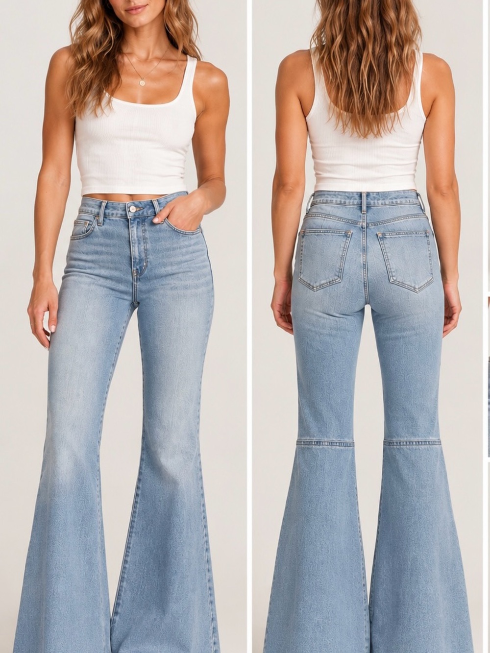 We The Free Light Blue High-Rise Flare Jeans